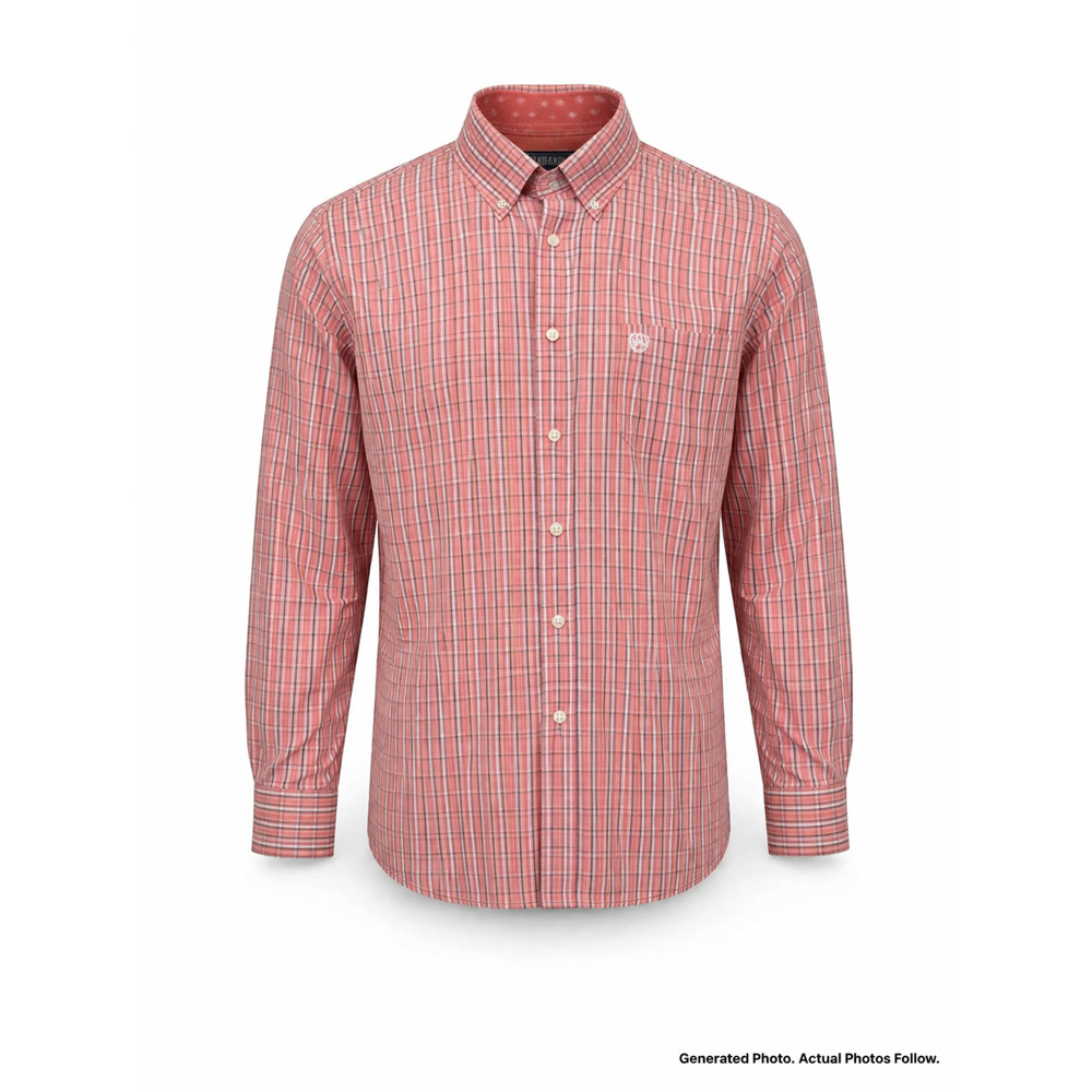 Plaid Western Button Down Shirt 100 Cotton Casual Panhandle Slim L